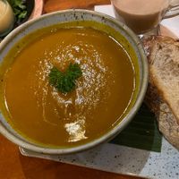 Pumpkin soup!  at The Garden Kafe at The Yoga Barn in Ubud