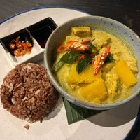 Yellow curry   at The Garden Kafe at The Yoga Barn in Ubud