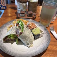 Burrito 85K plus tax   at The Garden Kafe at The Yoga Barn in Ubud