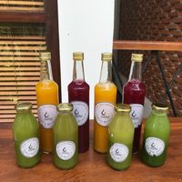 Fresh Juices from their Juice Bar at The Garden Kafe at The Yoga Barn in Ubud
