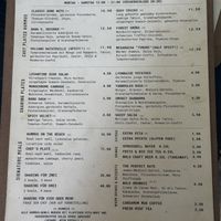 Speisekarte  at Hummus Studio in Berlin