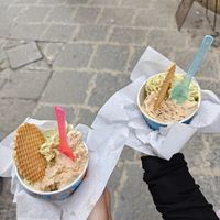 Pistachio & Hazelnut Gelato Pots at Gelati Bianca  in Siracusa