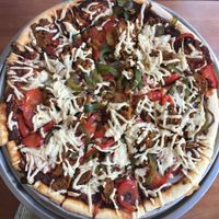 Pizza Mauresque avec fromage at Vegan Rapide - Sherbrooke in Montreal