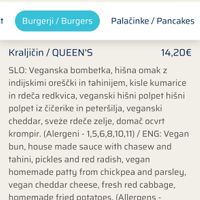 The only vegan option  at Makalonca in Ljubljana