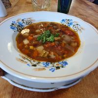 Starter - mexican hot soup at Vieta in Vilnius