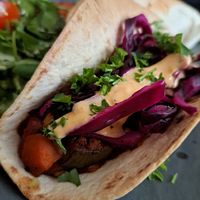 Tacos with fresh salad at Vieta in Vilnius