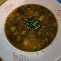 Veggie soup with tofu at Vieta in Vilnius
