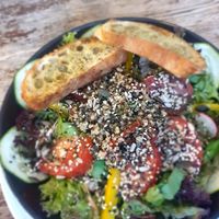 Main dish – salad at Vieta in Vilnius