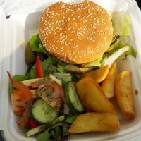 vegan burger soy at Vieta in Vilnius