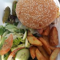 vegan burger tofu at Vieta in Vilnius