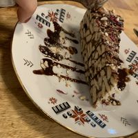 Traditional tinginys (lazy cake)  at Vieta in Vilnius