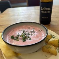 Root beet soup  at Vieta in Vilnius