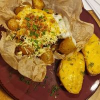 Bbq oyster mushrooms at Vieta in Vilnius