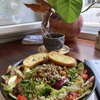 Salad and tea.  at Vieta in Vilnius