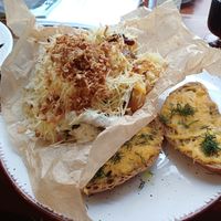 September 2025 - Baked baby potatoes with oyster mushrooms at Vieta in Vilnius