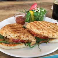 Vegetarian Chili Panini (also available vegan) at Vieta in Vilnius