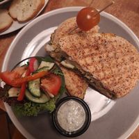 Tofu panini at Vieta in Vilnius