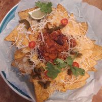 Vegan nachos at Vieta in Vilnius