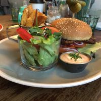 Soy burger at Vieta in Vilnius