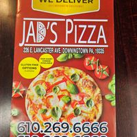 Front of menu at Jad's Pizza in Downingtown