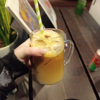 Iced oat latte at The Queery in Brighton