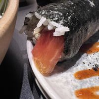 Hand roll - watermelon tuna   at Bigan in Mexico City