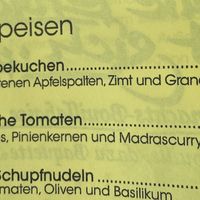 Menu  at Kaffeewirtschaft in Koblenz
