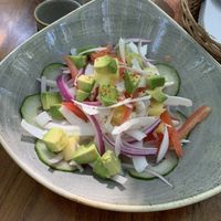 Very refreshing vegan ceviche de coco y piña.  at Amate 38 in Playa Del Carmen