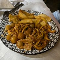 Mushroom Stipado with Fries at Ta Kaloudia in Corfu