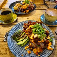 Vegan hash (non-vegan hash in the background) at No33 in the Park in Norwich