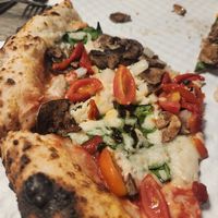 Veggie pizza! Delicious! at Fire In The Bricks Neapolitan Pizza in Palm Coast