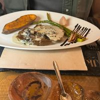 Seitan and sweet potato at Alkimya in Covilha