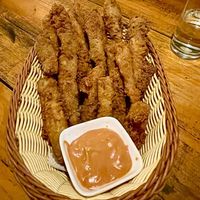 Eggplant “chips"  at Places Restaurant and Bar in Kathmandu