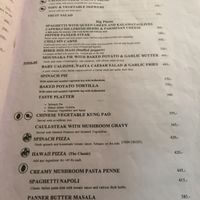 menu at Places Restaurant and Bar in Kathmandu