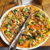 Pizza vegane at Places Restaurant and Bar in Kathmandu