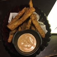 Eggplant fries!  at Places Restaurant and Bar in Kathmandu