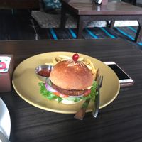 Veg burger  at Places Restaurant and Bar in Kathmandu
