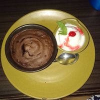 Chocolate cake with ice cream 🍦  at Places Restaurant and Bar in Kathmandu