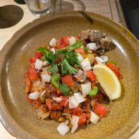 Only vegan option on the menu - barely seasoned raw veggies on rice. at Spice Gate in Kyoto