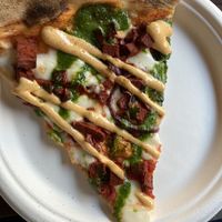 Pizza mit Veganer Chorizo und Korianderpesto  at Voodoo Rays - Dalston in East London