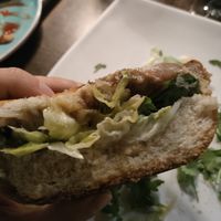 The inners contained lettuce, onion, a mayo and potato mash at Thomas Bistrot in Forio