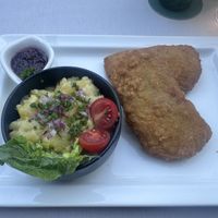 Vegan cordon blu and potato salad   at The Postwirt - Hotel Neue Post  in Mayrhofen
