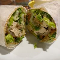NY "Chicken" Caesar Salad as a wrap at Plant Junkie - Front St in New York City