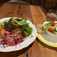 Tokyo Bowl with side salad    at Plant Junkie - Front St in New York City
