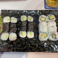 Sushi choices: cucumber, avocado and veggie roll  at Gran Shang Hai in Mallorca