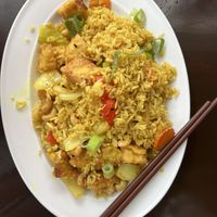 Pineapple, cashew and tofu fried rice.  at Miracle Asian Restaurant in Nelson