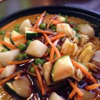 Peeli daal with extra veggies at Taja in Denver