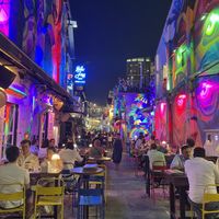 Haji lane at night   at Co+Nut+Ink - Haji Ln in Central Singapore