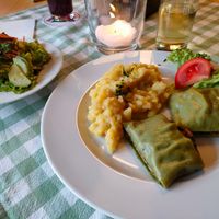 Leckere Maultaschen mit Kartoffelsalat at Wasserfall in Sankt Blasien
