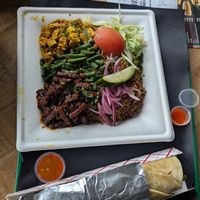 Veggie Dish mix  y Vegetable Roti at Foodhall Scheveningen in The Hague